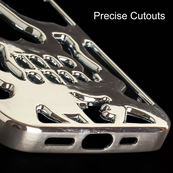 Silver Hollow Skull Design Silicone case for Apple iphone 13