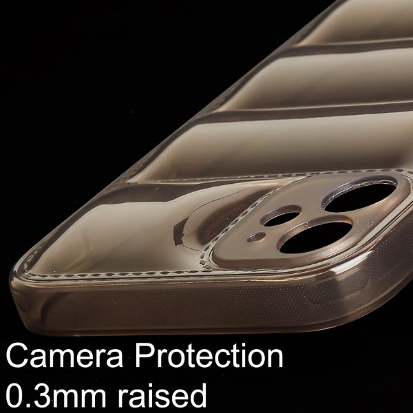 Smoke Transparent  Puffon silicone case for Apple iPhone 12