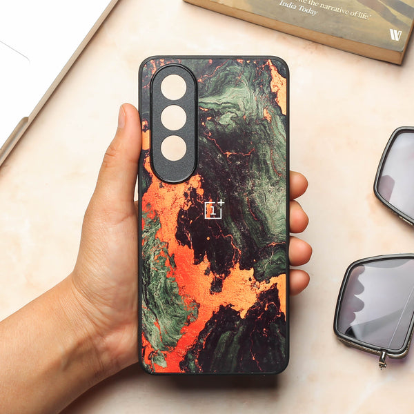 Green Golden elegance marble metal back case for OnePlus Nord CE 4