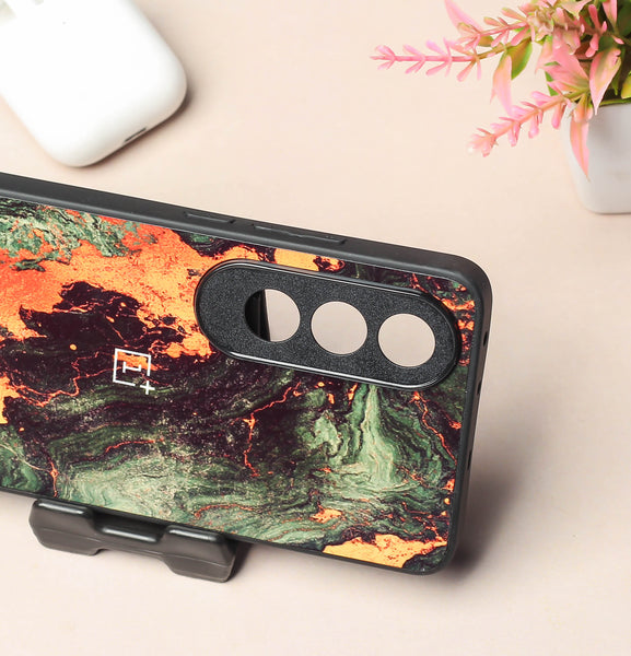 Green Golden elegance marble metal back case for OnePlus Nord CE 4