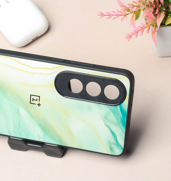 Green Luxe Marble metal back case for OnePlus Nord CE 4