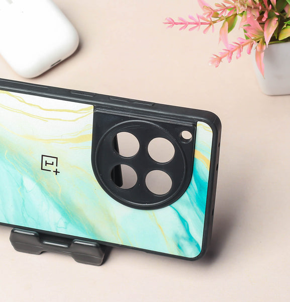 Green Luxe Marble metal back case for OnePlus 12R