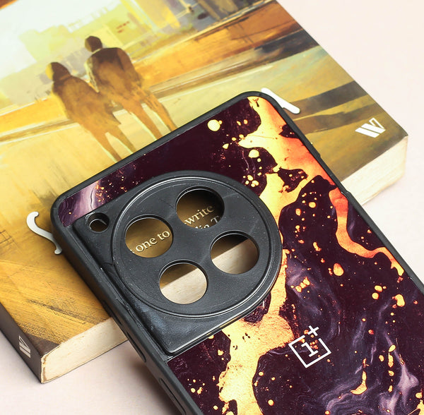 Black Gold Blaze metal back case for OnePlus 12R