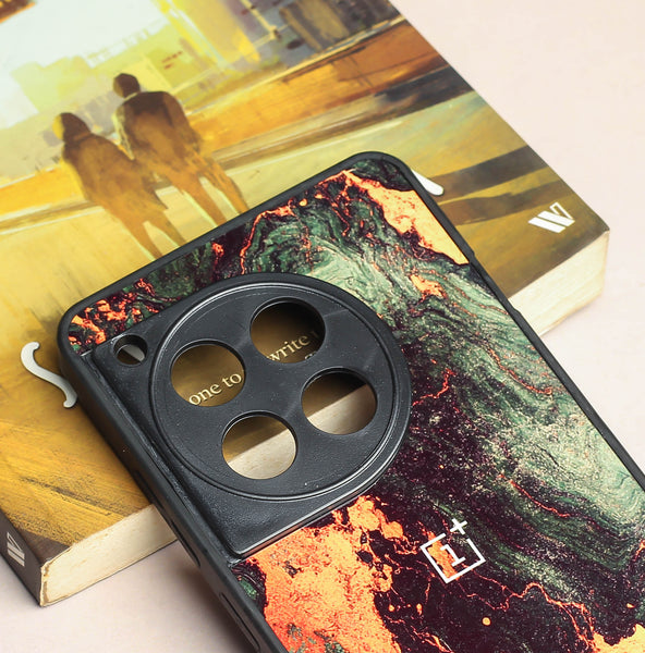 Green Golden elegance marble metal back case for OnePlus 12R