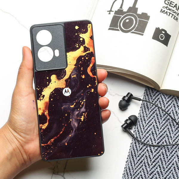 Black Gold Blaze metal back case for Moto G85