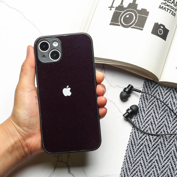 Black metal back case for Apple Iphone 13