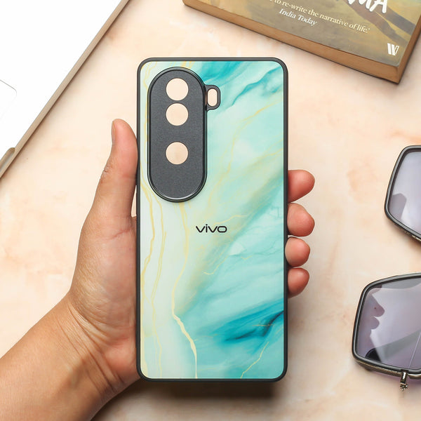 Green Luxe Marble metal back case for Vivo V40e