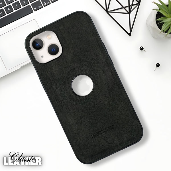 Black Classic Leather Case for Apple Iphone 13