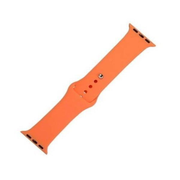 Orange Plain Silicone Strap For Apple Watch Series 8 (38mm/40mm/41mm)