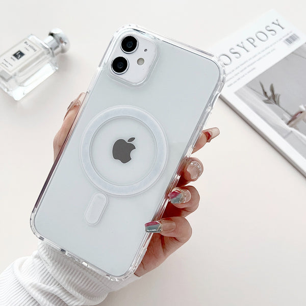 MagSafe Clear Transparent Silicone case for Apple iphone 12