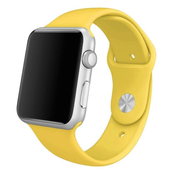 Yellow Plain Silicone Strap For Apple Watch Series 7 (38mm/40mm/41mm)