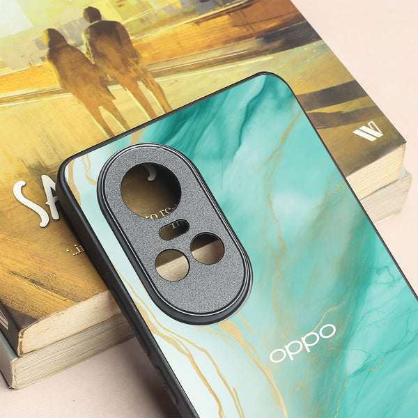 Green Luxe Marble metal back case for Oppo Reno 10 Pro
