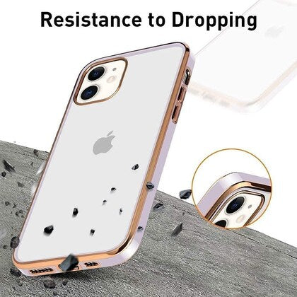 Purple Electroplated Transparent Case for Apple iphone 12