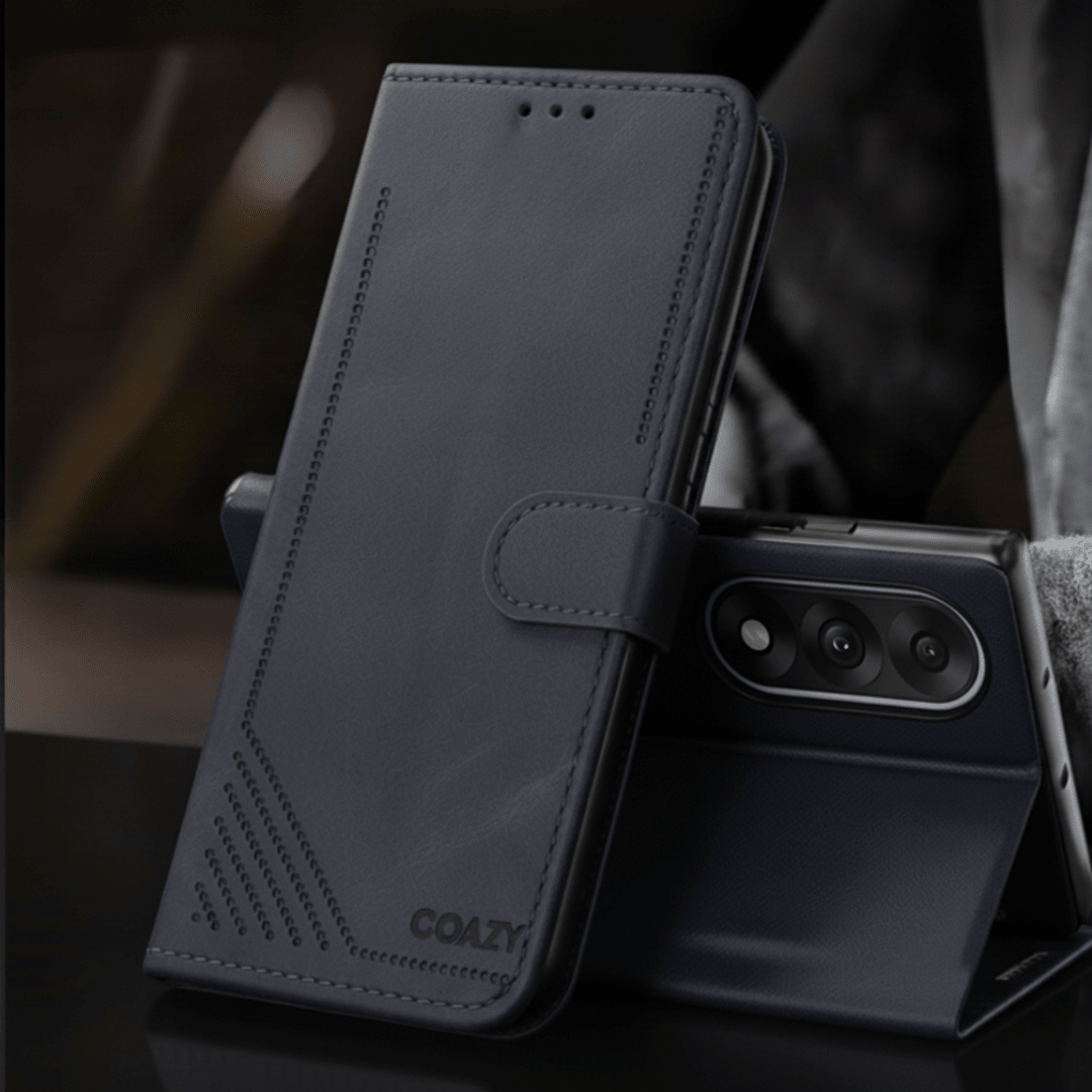 Xinyunew Cover A Libro In Pelle PU Per OnePlus Nord – Custodia Con Porta Carte E Supporto – Nero