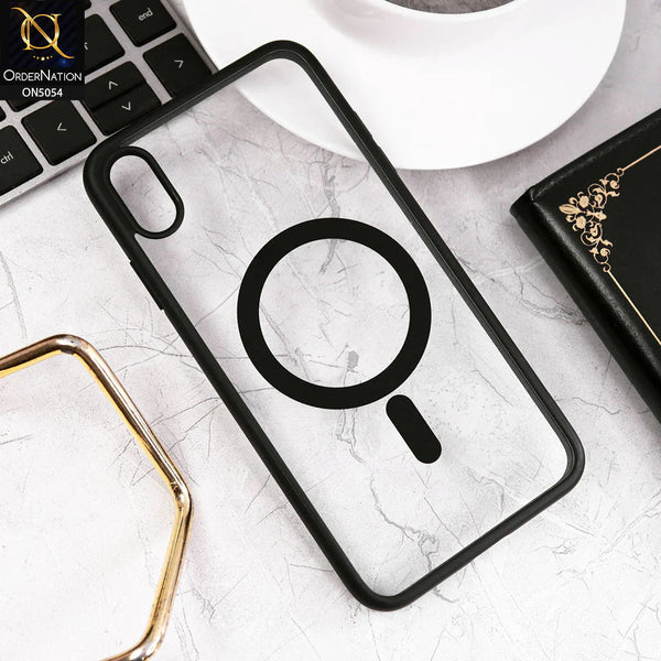 Black MagSafe Clear Transparent Silicone case for Apple iphone X/xs