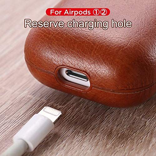 Dark Brown Leather Case For Apple Airpods 1/2
