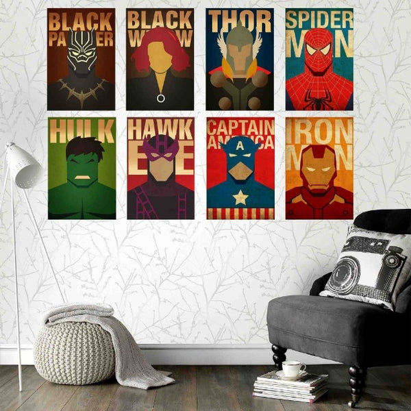 AVENGERS 8 POSTERS COMBO