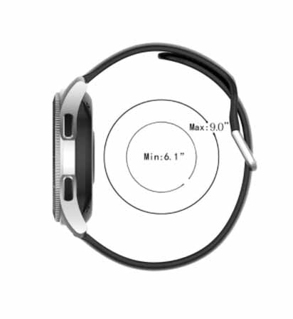 Grey Plain Silicone Replacement Band Strap With Stainless steel Buckle For Smart Watch (22mm)