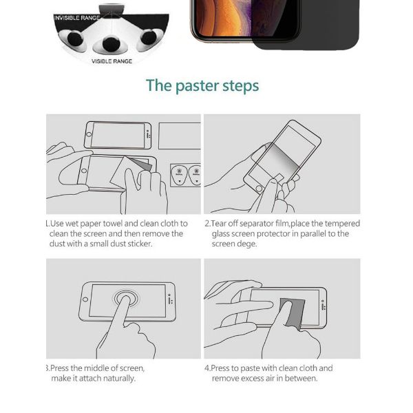 Privacy Glass Screen Protector for Apple Iphone Xs max