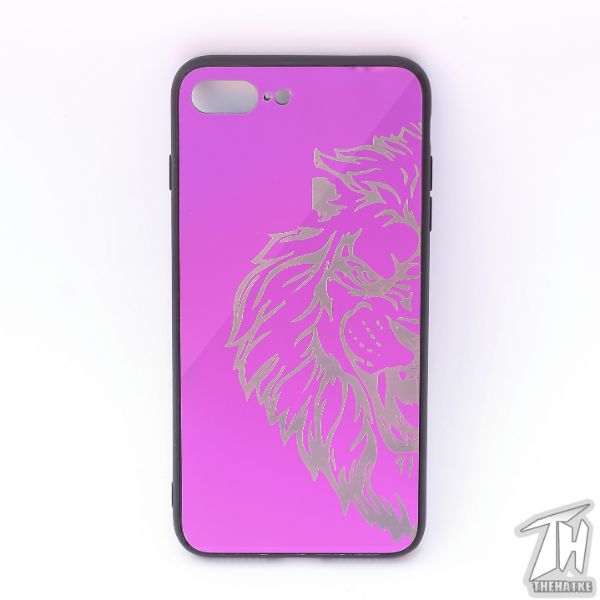 Purple Lion mirror Silicone Case for Apple Iphone 8 Plus