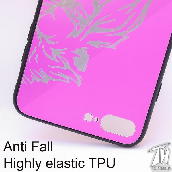 Purple Lion mirror Silicone Case for Apple Iphone 8 Plus