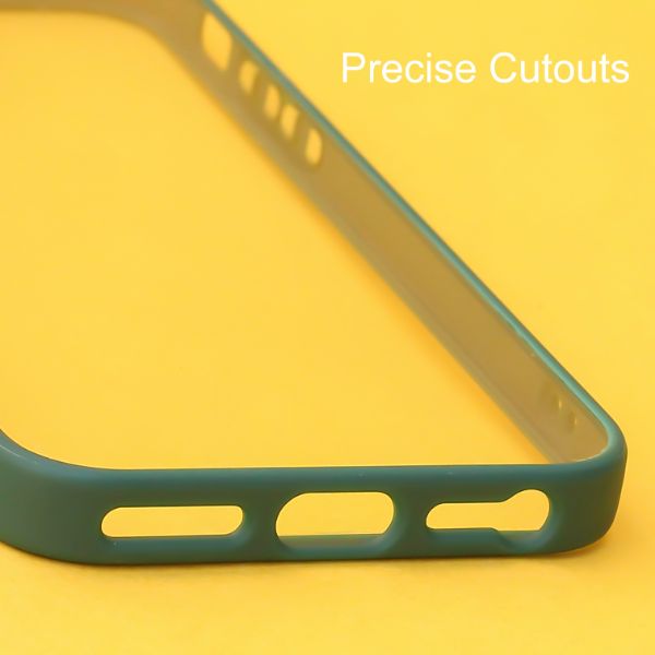 Dark Green Metal Safe Transparent Case for Apple iphone 7
