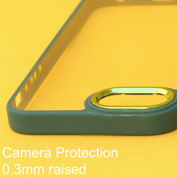 Dark Green Metal Safe Transparent Case for Apple iphone 7