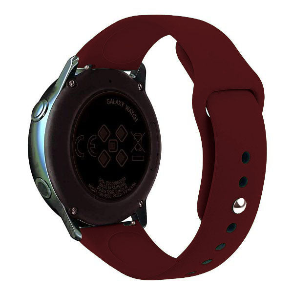 Maroon Plain Silicone Strap For Smart Watch (22mm)