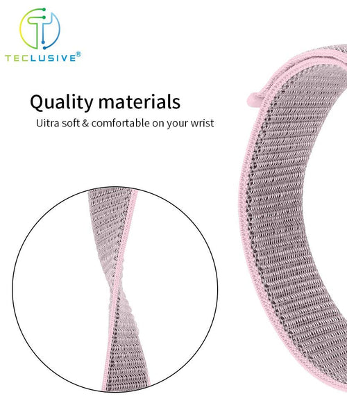 Pink Nylon Strap For Smart Watch 22mm