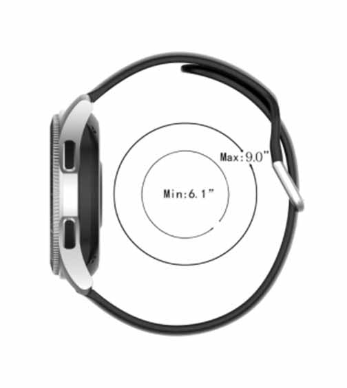 White Plain Silicone Replacement Band Strap With Stainless steel Buckle For Smart Watch (22mm)