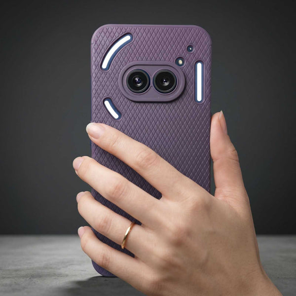 Deep Purple Line Wave Silicone Case for Nothing Phone 2A