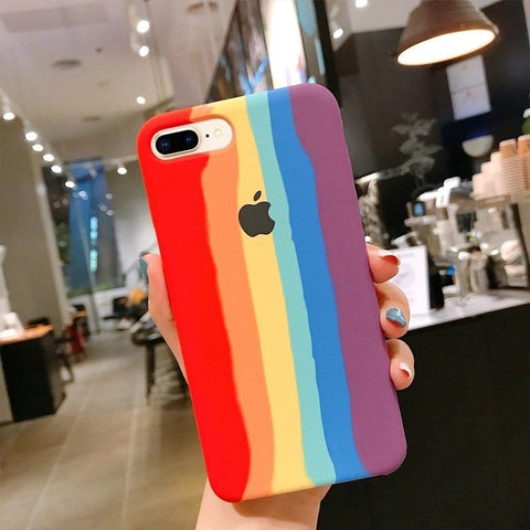 Rainbow Silicone Case for Apple iphone 8 plus