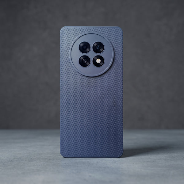 Dark Blue Line Wave Silicone Case for Oppo F31 Pro Plus