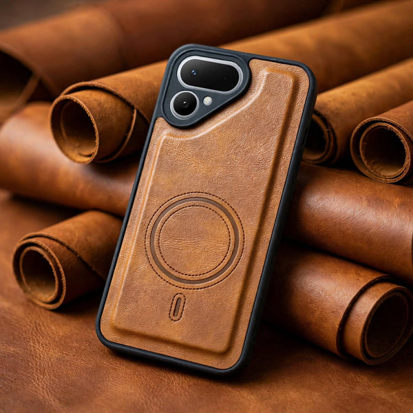 Crest Brown Leather Case for  Tecno Pova Curve 2