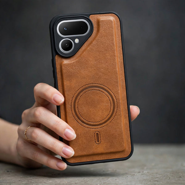 Crest Brown Leather Case for  Tecno Pova Curve 2