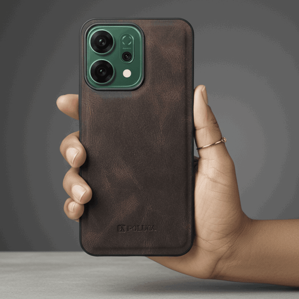 Dark Brown Standard Leather Case for Oppo Reno 14