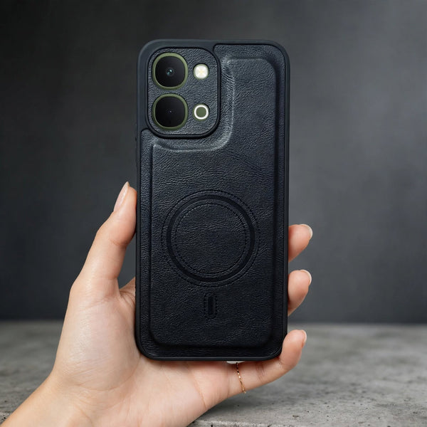 Crest Black Leather Case for Vivo T5X