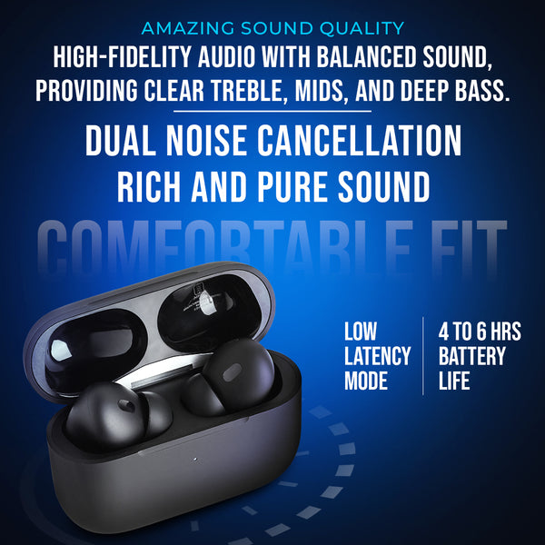 Matte Black Earbuds Pro V2 - THE HATKE