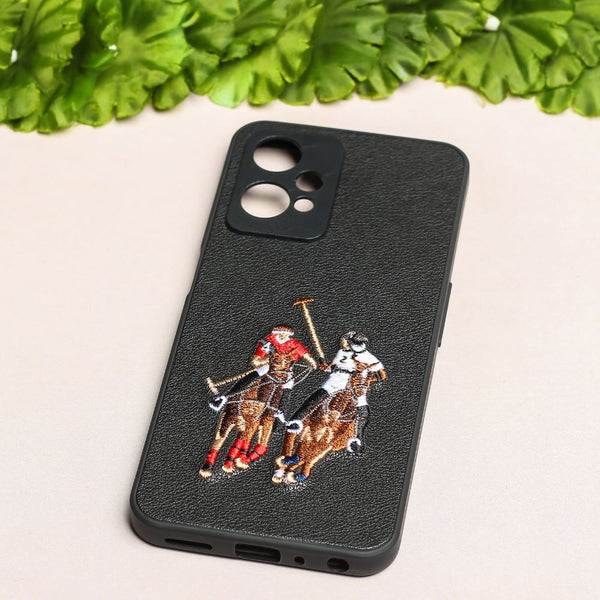 Black Leather Dual Horse rider Ornamented for Oneplus Nord CE 2 Lite