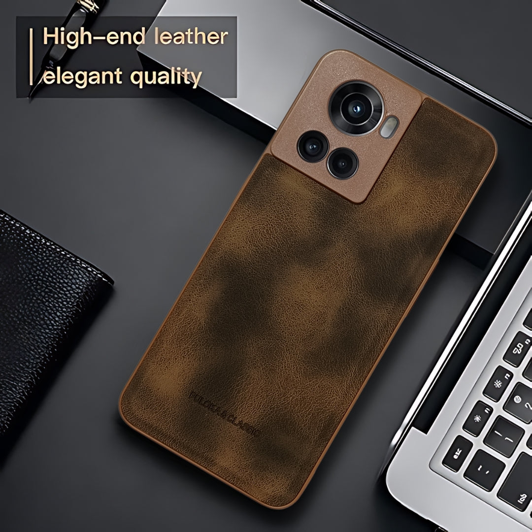Brown Classic Leather Case for Oneplus 10R
