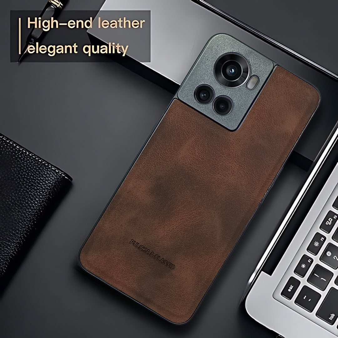Dark Brown Classic Leather Case for Oneplus 10R
