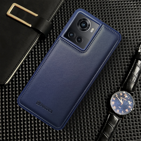 Prime Leather Dark Blue Leather Case for Oneplus 10R
