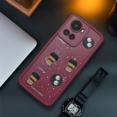 Mehroon COFFEE (ALWAYS HAPPY) Silicone case for Oneplus 10R