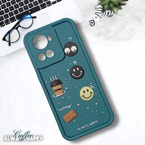 Green COFFEE (ALWAYS HAPPY) Silicone case for Oneplus 10R
