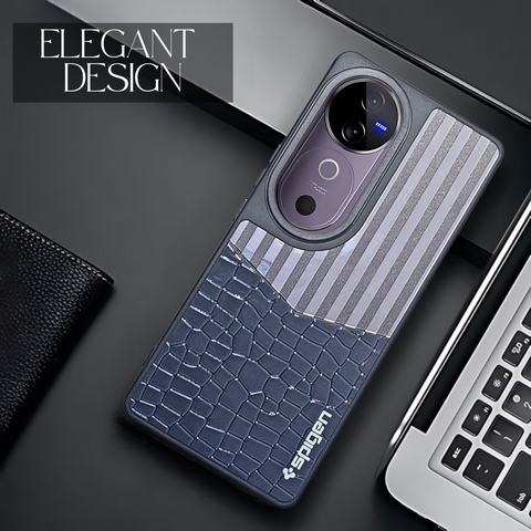 TexturGuard Dark Blue Silicone Case for Vivo V40 Pro