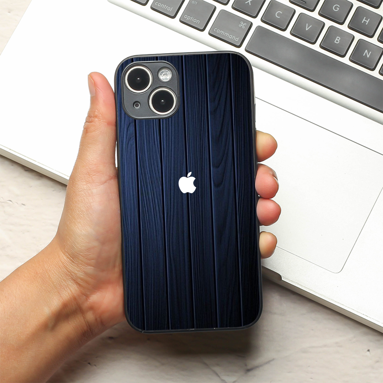 Ink Wood metal back case for Apple Iphone 14