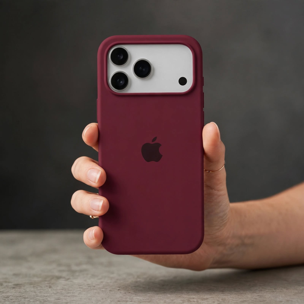 Dark Pink Original Silicone case for Apple iphone 18 Pro