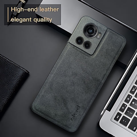 X-LEVEL Black Leather Case for Oneplus 10r