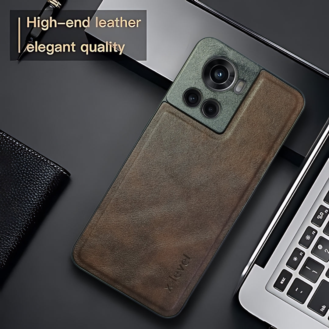 X-LEVEL Dark Brown Leather Case for Oneplus 10r
