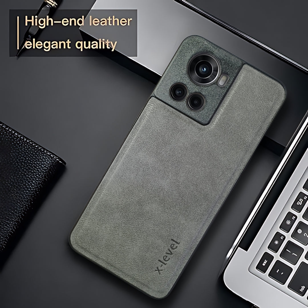 X-LEVEL Grey Leather Case for Oneplus 10r